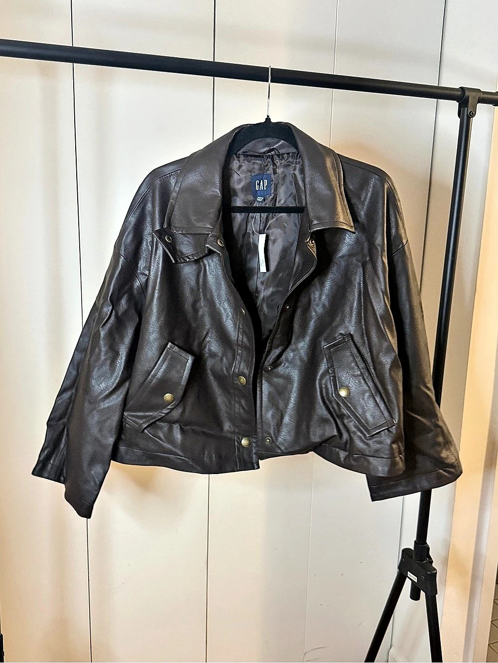 GAP Leather Jacket Black XS/S NWT